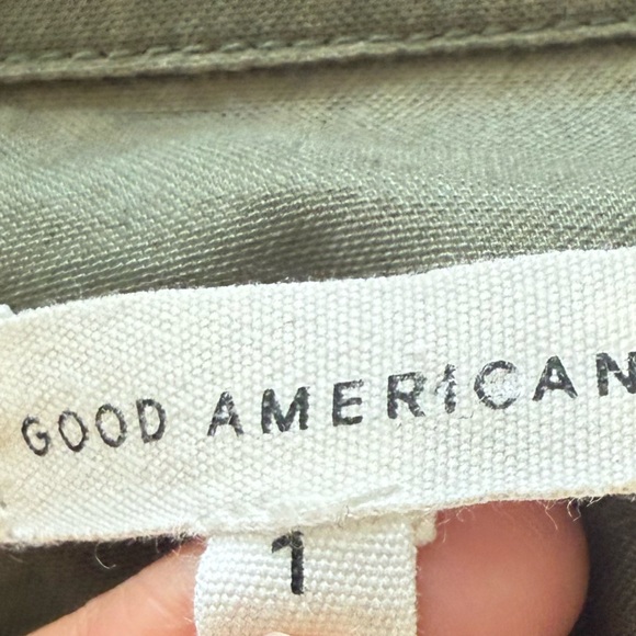 Good American Flight Romper Olive Green Utility Jumpsuit Khaki Zip Workwear S - Picture 7 of 12